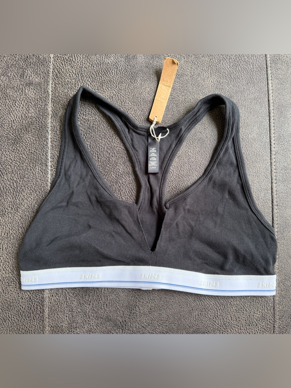 SKIMS Cotton Rib Split Neck Bralette